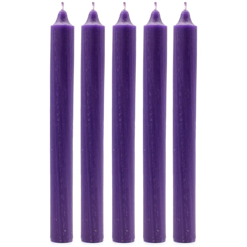 Solid Colour Dinner Candles - Pack of 5 - Made in the UK - 16 Colours