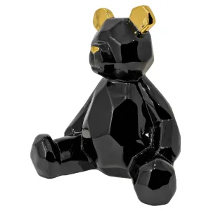 Teddy Bear Ornament - Black & Gold