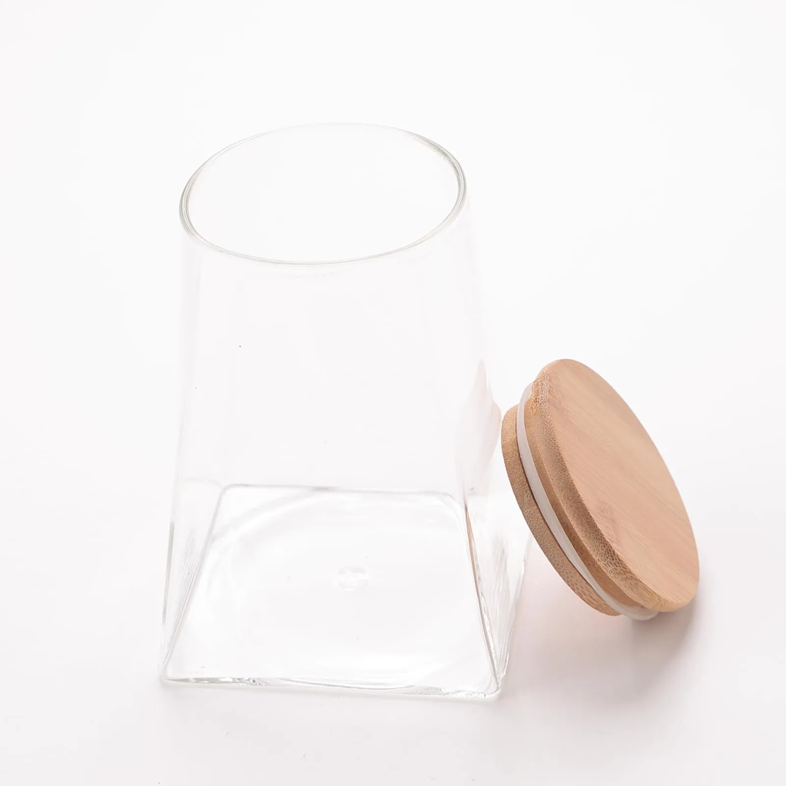 The Better Home Borosilicate Kitchen Containers Set With Wooden Lid And Metal Loop | Multi-Utility, Leakproof, Airtight Storage Jar For Cookies, Snacks, Tea, Coffee | Microwave & Oven Safe | 560 ml ml