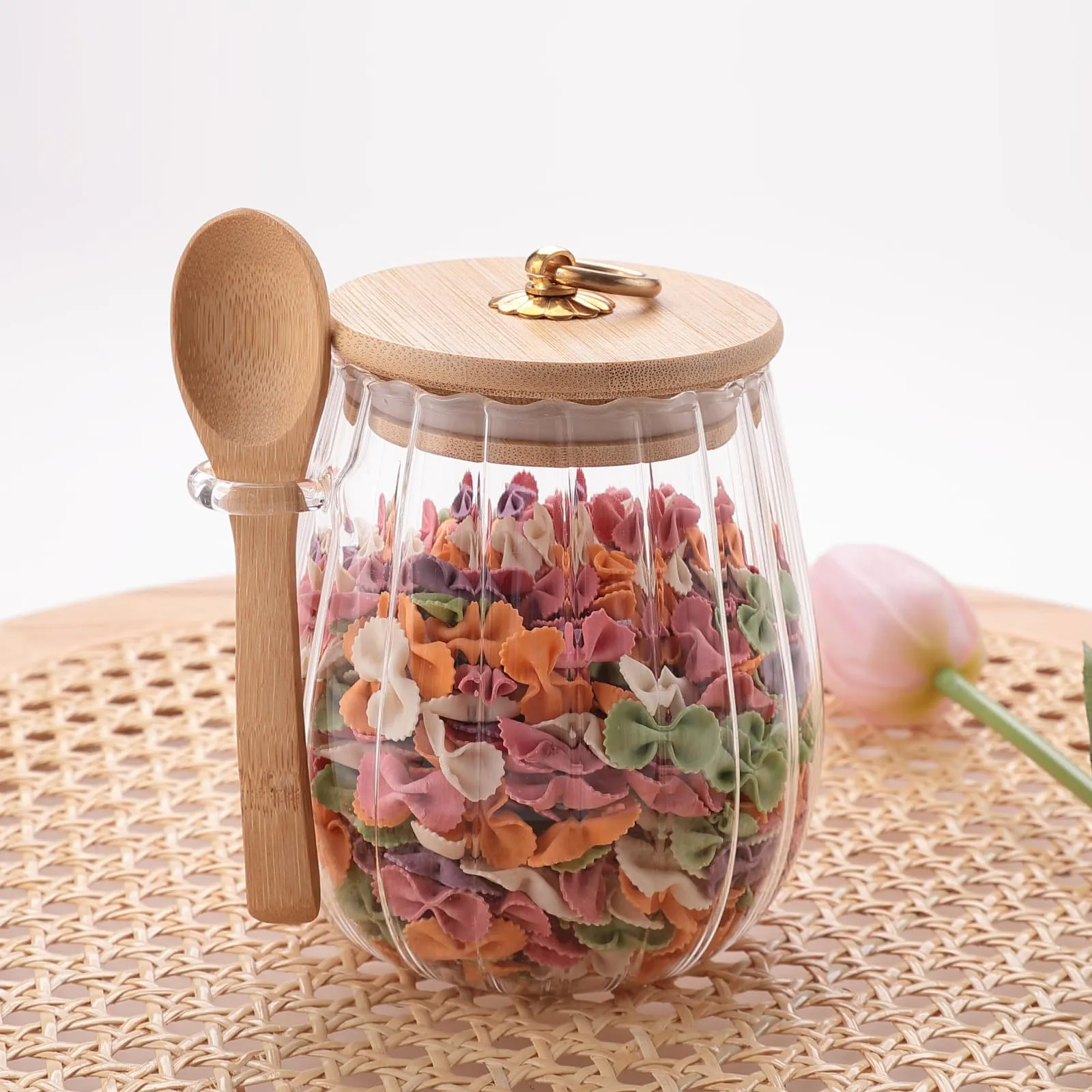 The Better Home Borosilicate Kitchen Containers Set With Wooden Lid And Metal Loop Multi-Utility,Leakproof,Airtight Storage Jar For Cookies,Snacks,Tea,Coffee Microwave & Oven Safe 680 Ml,Transparent