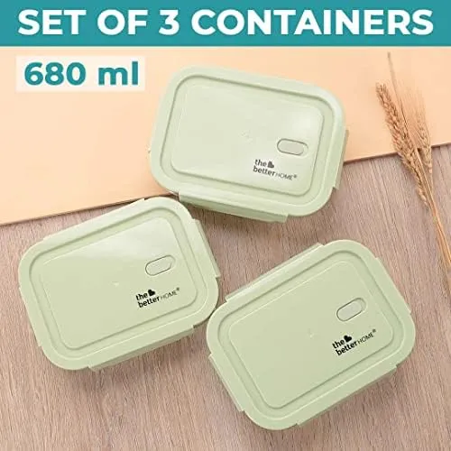 The Better Home Food Containers (Pack of 3) | Food Jars & Containers|Food Storage For Kitchen & SAVYA HOME 3mm HA Roti Tawa-25cm |Pack and Store Combo (3 Containers   Tawa)