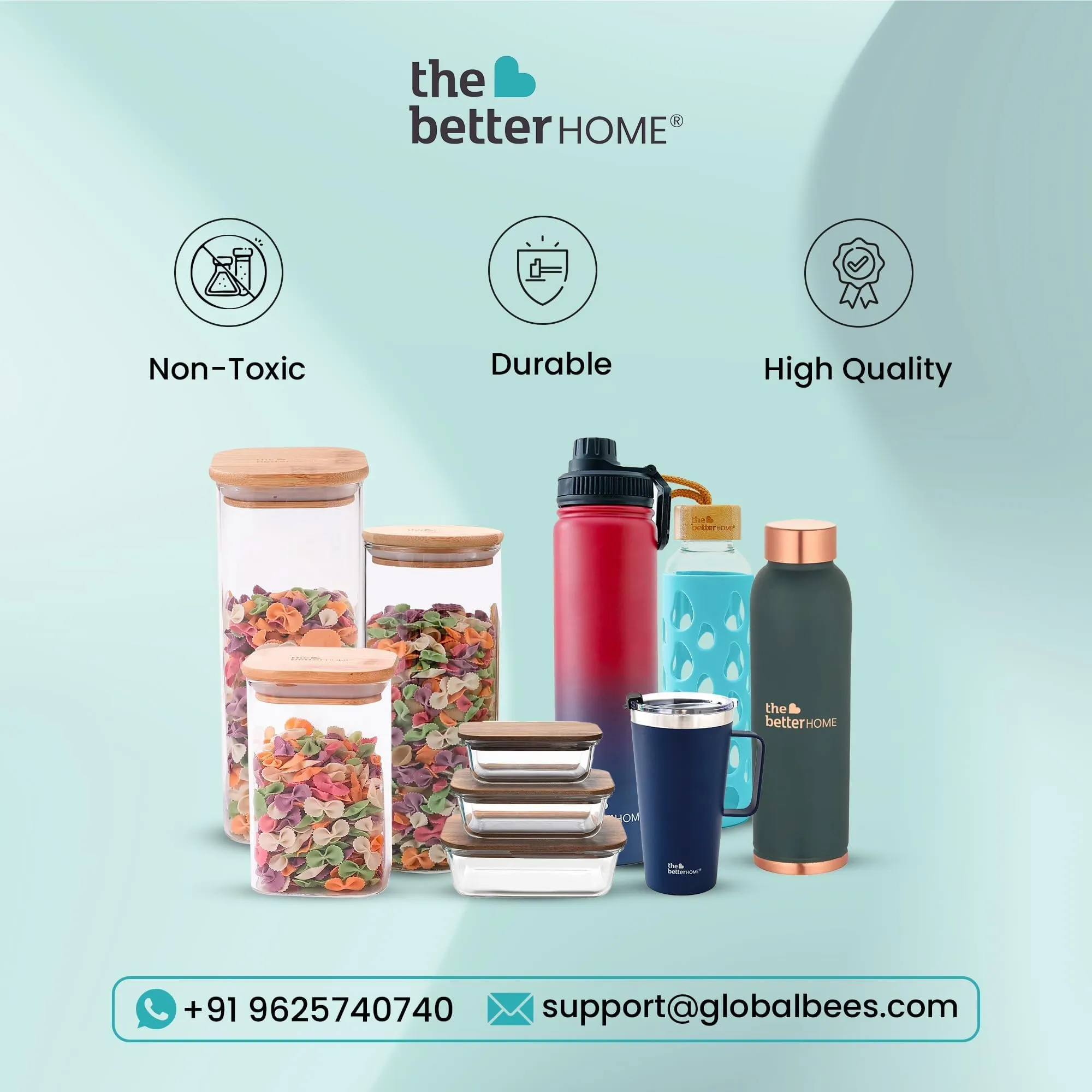 The Better Home Platters Serving Set for Snacks with Wooden Tray & 4 Jars (150ml Each) | Premium Soda Lime Glass | Snacks Serving Bowls with Tray | Serving Tray with Bowls for Snacks