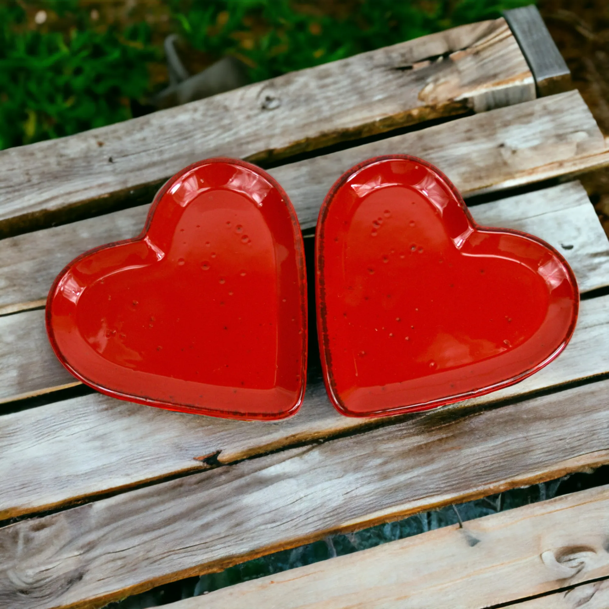 Tuscan Ceramic Heart Plates, Made in Italy