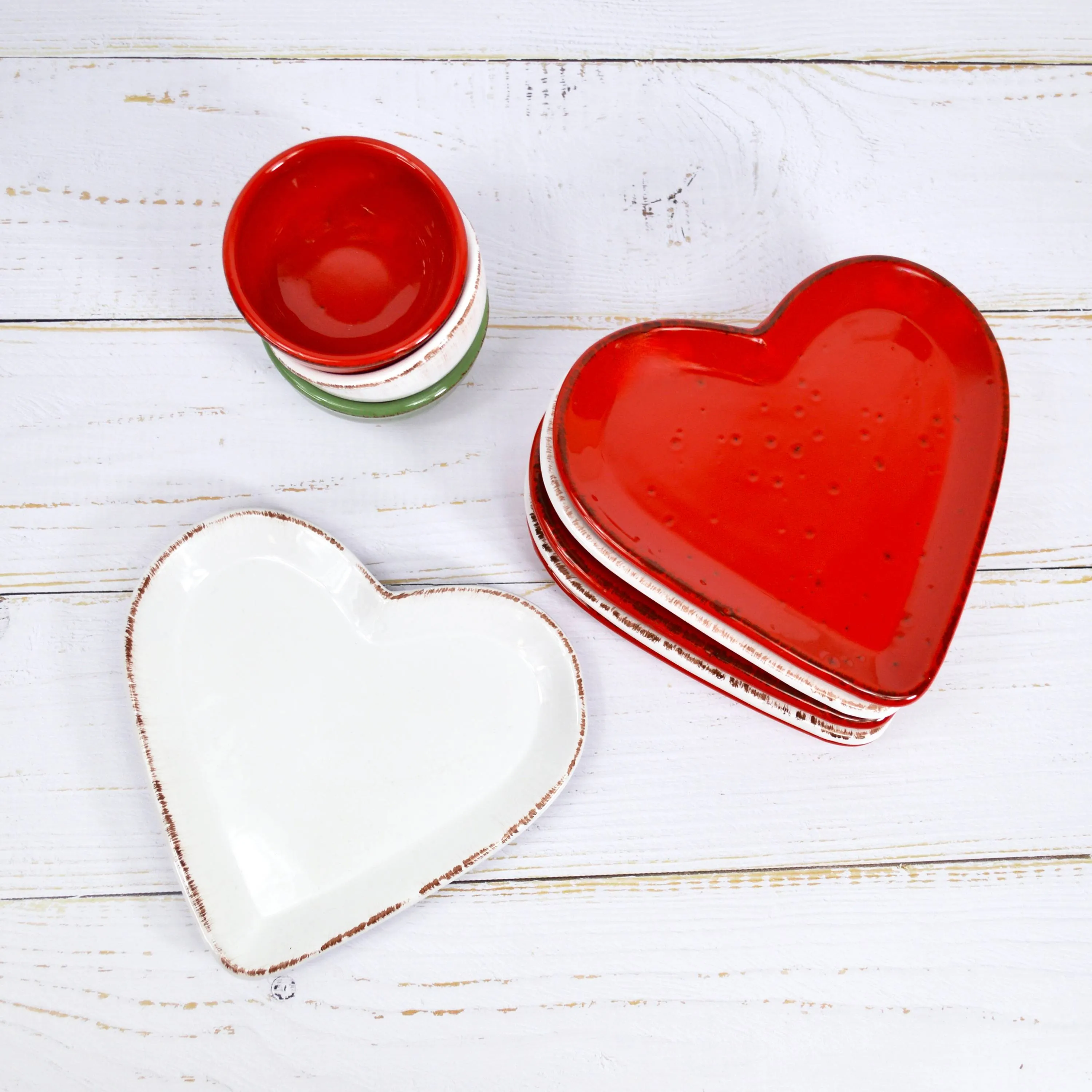Tuscan Ceramic Heart Plates, Made in Italy