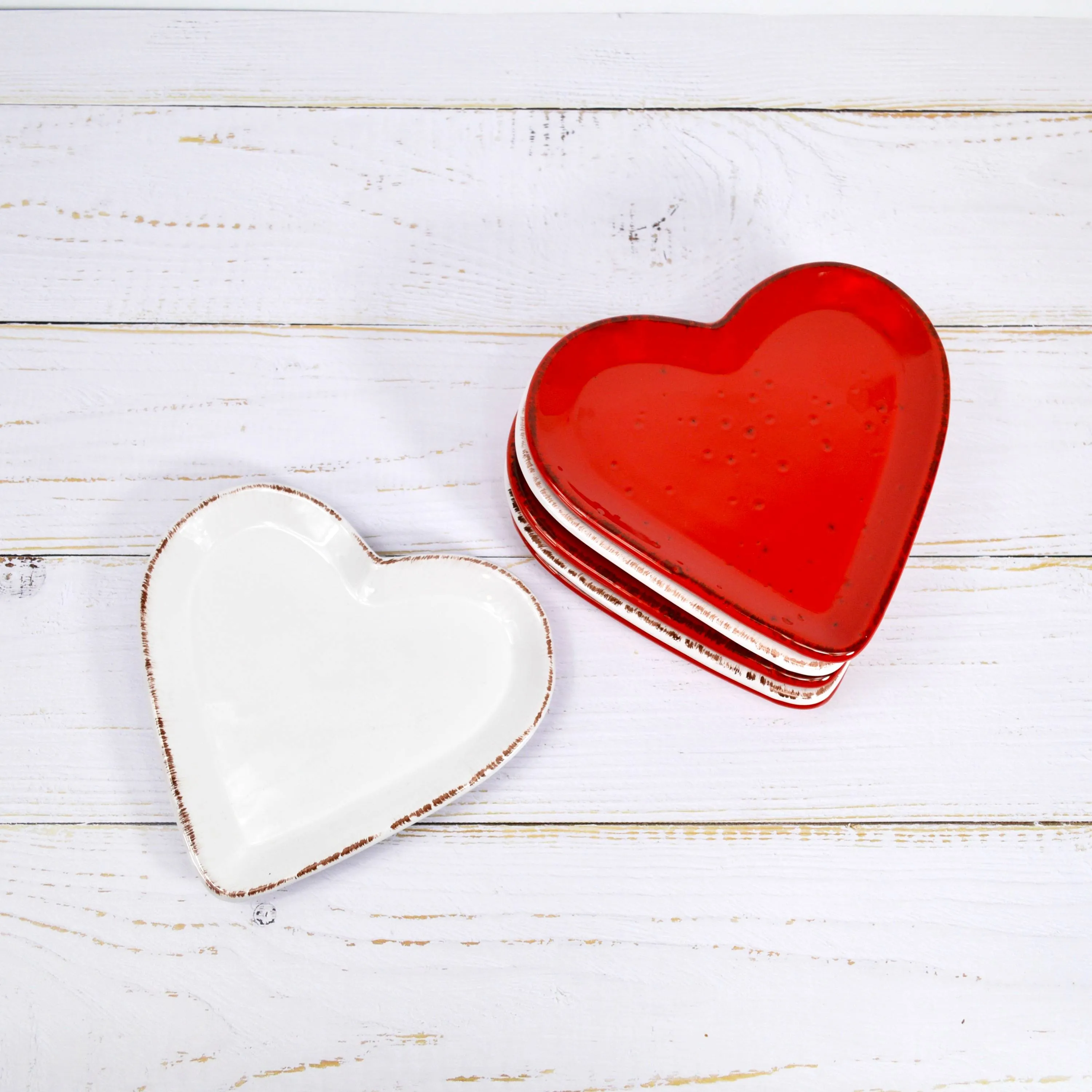Tuscan Ceramic Heart Plates, Made in Italy