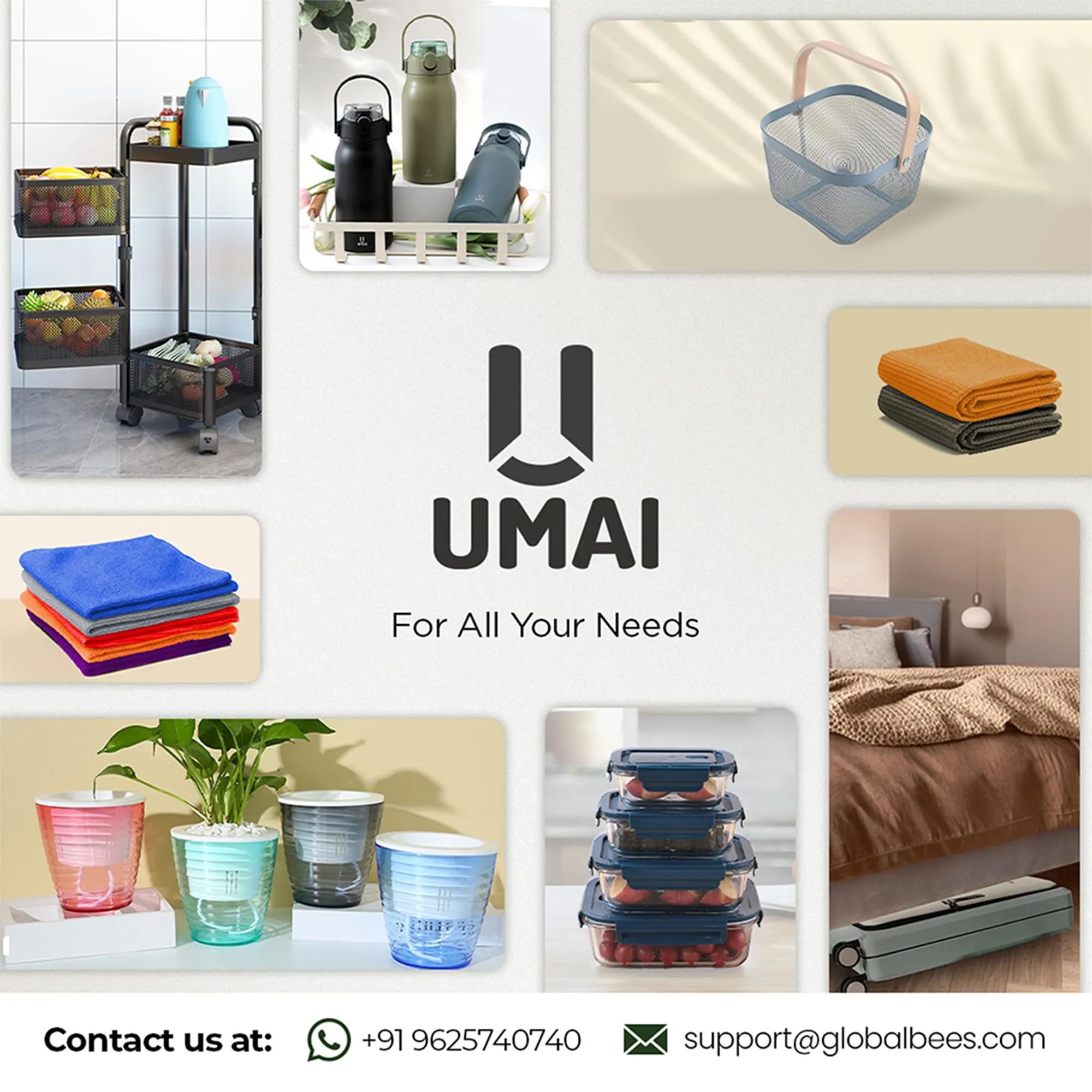 UMAI Ceramic Jar for Kitchen Storage with Lid | Airtight Ceramic Container | Multipurpose Kitchen Storage Jars and Containers | 1400ml | White | Printed (1 Jar)