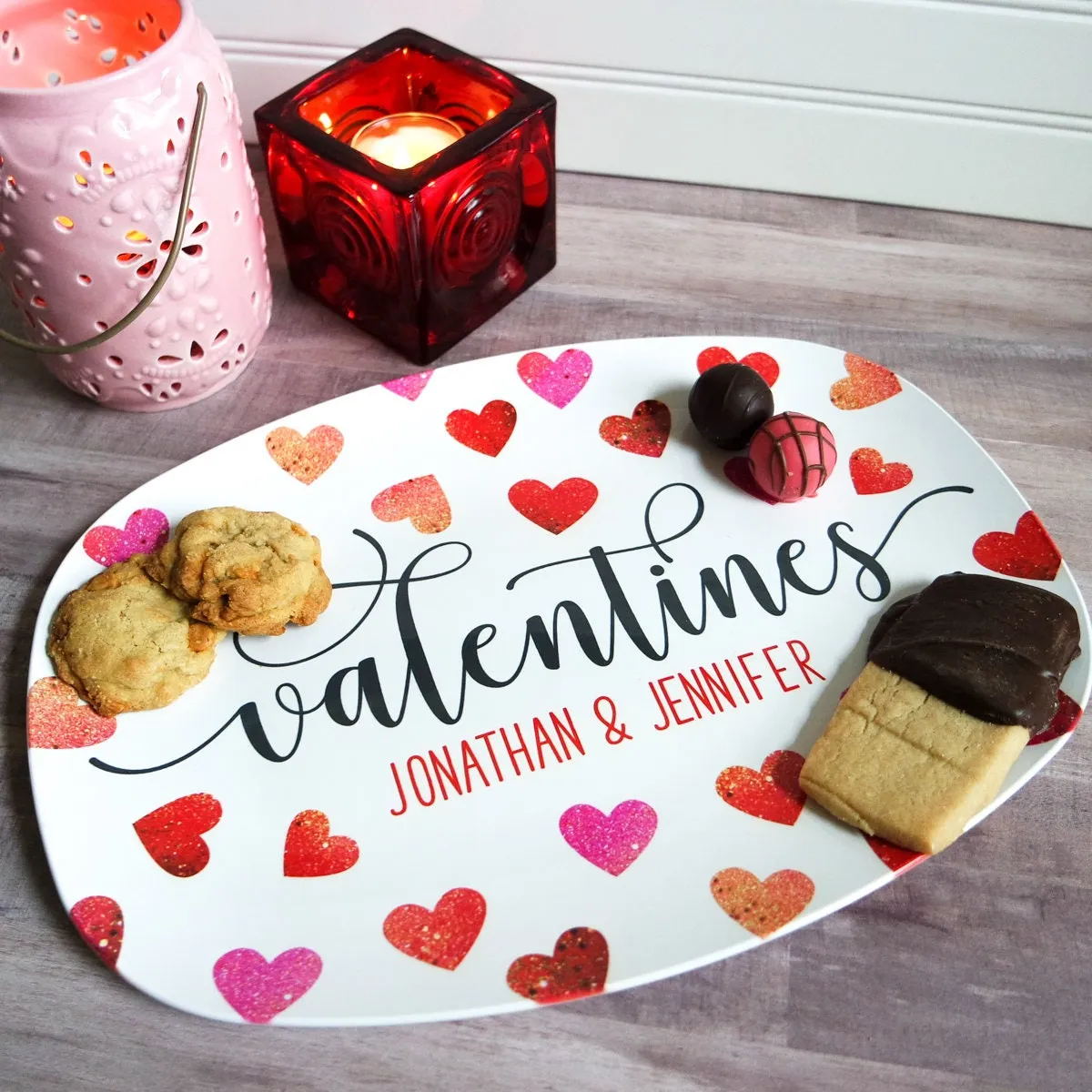 Valentine Hearts Design | Personalized Platter
