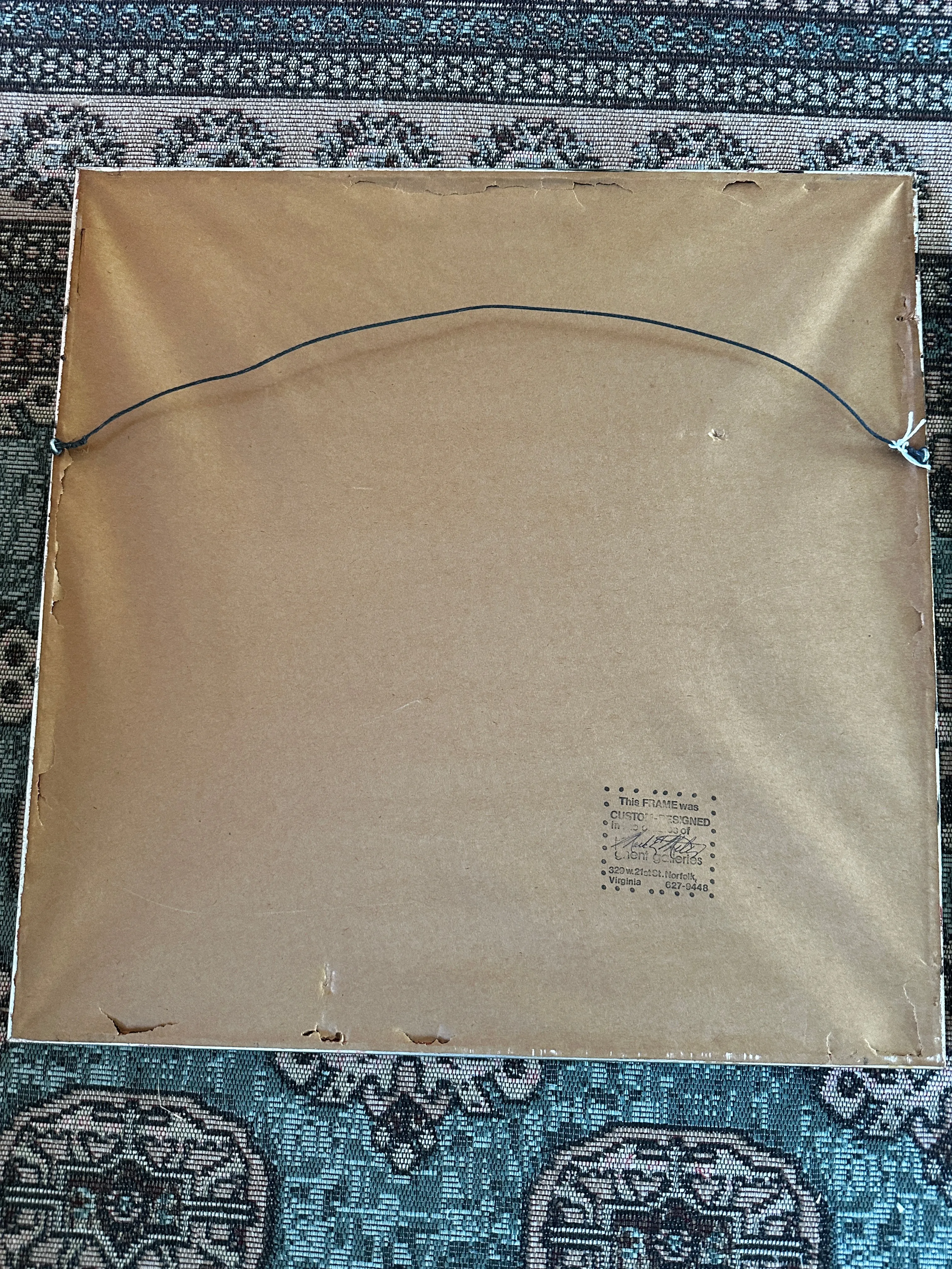 Vintage Asian Silk Art Bamboo Frame - Blue and Green Each Sold Separately