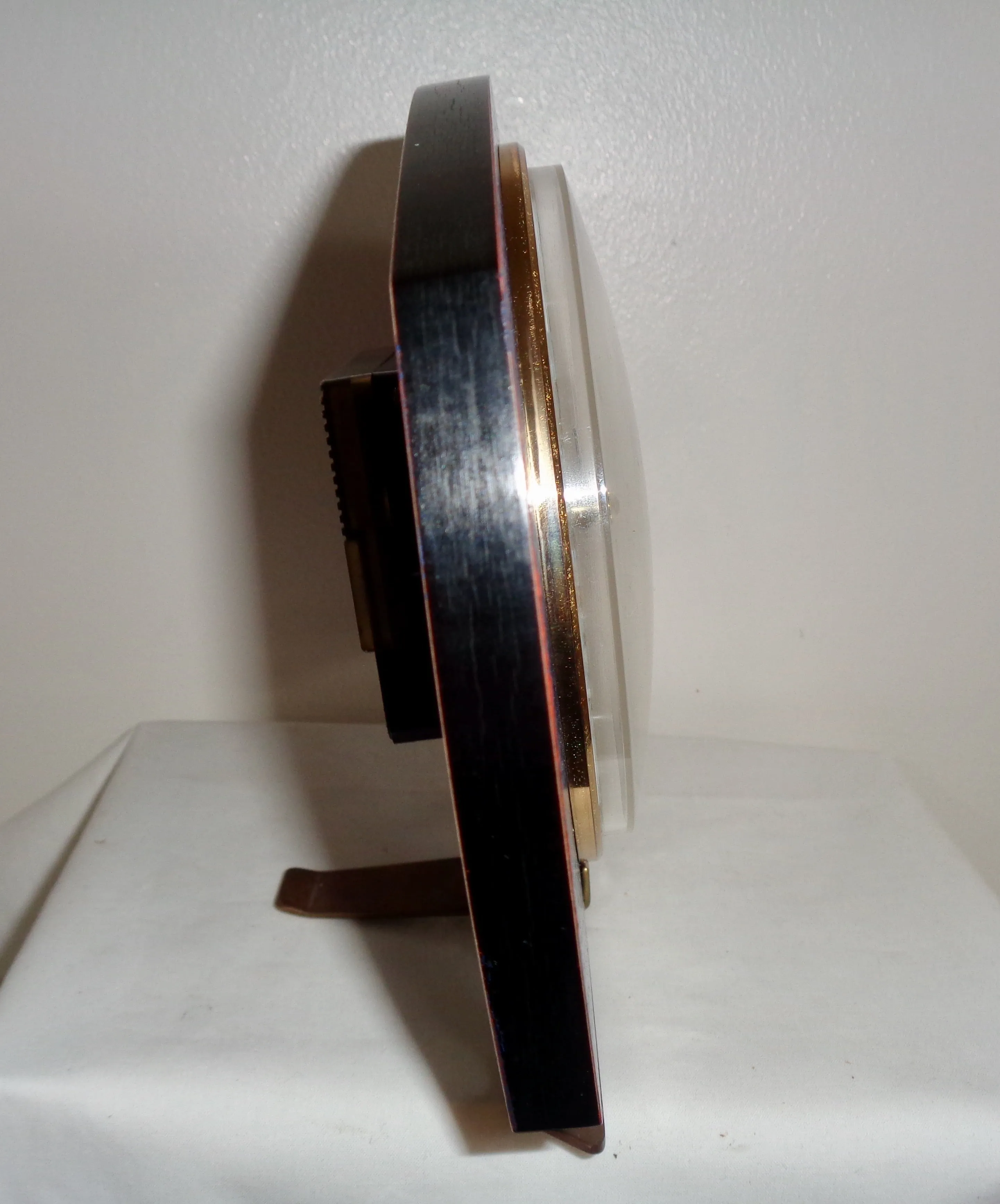 Vintage METAMEC Quartz Shelf/Mantle Clock With Blue/Red Crackle Glaze Finish