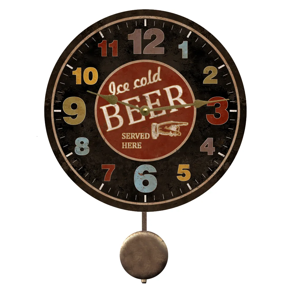 Vintage Style Rustic Beer Clock