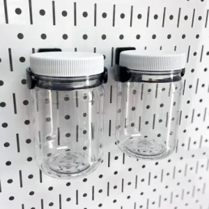 WALLWERX PEGBOARD PLASTIC JAR STORAGE SMALL PARTS ORGANIZER CONTAINER SET