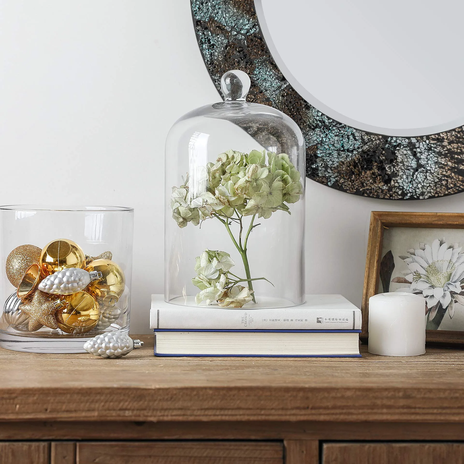 Whole Housewares 6"x10" Clear Glass Dome - Bell Jar -Glass Cloche - to Cover Plants